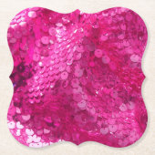 Hot Pink Sequin Kartonnen Onderzetters (Voorkant)