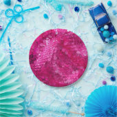 Hot Pink Sequin Papieren Bordje (Feest)