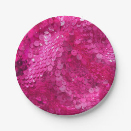 Hot Pink Sequin Papieren Bordje