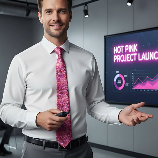 Hot Pink Sequin Stropdas