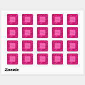 Hot Pink Sequin  Vierkante Sticker (Vel)