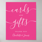 Hot Pink Signature Script Kaarten en geschenken te Poster (Voorkant)