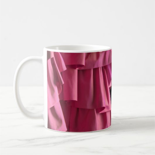  Hot Pink Silk Ruffles Patroon Moderne Mok (Links)