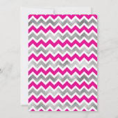 Hot Pink Silver Girl Baby Sprinkle Uitnodigingen (Achterkant)