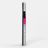 Hot Pink & Silver Glitter BLING iPhone 5 hoesje (Achterkant/rechts)