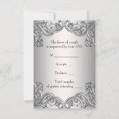 Hot Pink Silver Mask Masquerade Party RSVP (Achterkant)