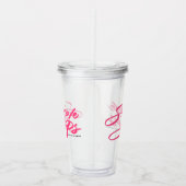 Hot Pink Simple Steps Quote Modern Calligraphy Acryl Drinkbeker (Rechts)