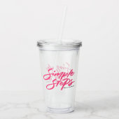 Hot Pink Simple Steps Quote Modern Calligraphy Acryl Drinkbeker (Achterkant)