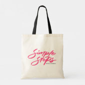 Hot Pink Simple Steps Quote Modern Calligraphy Tote Bag (Achterkant)