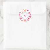 Hot Pink & Sinaasappel Waterverf Bloem Stems label (Tas)