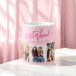 Hot Pink Sisterhood Sisters 3 Fotocollage Koffiemok<br><div class="desc">Vier zusterschap met de Sisters 3 Photo Collage Keepsake Gift Coffee Mok. Deze levendige mok beschikt over een prachtige collage van drie gekoesterde foto's, het vastleggen van speciale momenten gedeeld met je zussen. Het hete roze ontwerp voegt een leuke en stijlvolle touch toe, waardoor het een opvallend stuk is voor...</div>