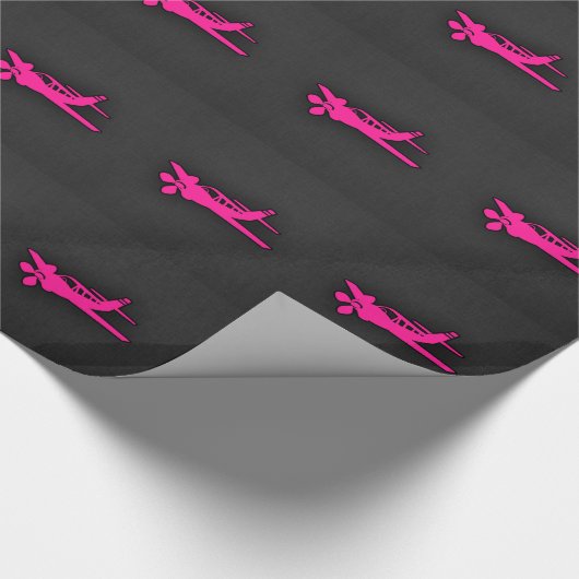 Hot Pink Small Plane Cadeaupapier (Hoek)