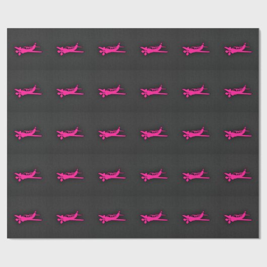Hot Pink Small Plane Cadeaupapier (Vlak)