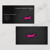 Hot Pink Small Plane Visitekaartje (Voorkant / Achterkant)