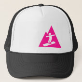 Hot Pink Snowboarding Trucker Pet (Voorkant)