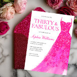 Hot Pink Sparkle Dress 30ste Verjaardag Party Kaart<br><div class="desc">Hot Pink Sparkle Dress 30ste Verjaardag Party Dertig & Fabulous Uitnodiging Variaties op de uitnodiging en bijpassende items in onze winkel</div>