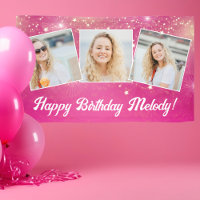 Hot Pink Sparkle Girls Foto Verjaardagsfeest