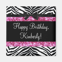Hot Pink Sparkle Zebra Girly's