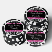 Hot Pink Sparkle Zebra Girly's Poker Chips (Opstapeling)