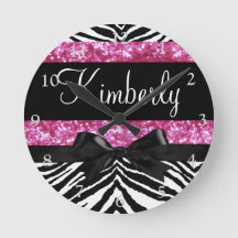 Hot Pink Sparkle Zebra Girly's