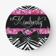 Hot Pink Sparkle Zebra Girly's