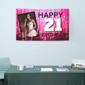 Hot Pink Sparkles| Monogram| AGE| Foto Birthday Spandoek (Beurs)