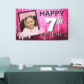 Hot Pink Sparkles| Monogram| AGE| Foto Birthday Spandoek (Beurs)