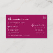 Hot Pink Sparkling Glitter Sterren met Monogram Visitekaartje (Achterkant)