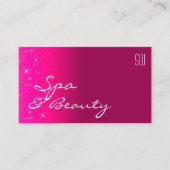 Hot Pink Sparkling Glitter Sterren met Monogram Visitekaartje (Voorkant)