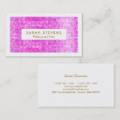 Hot Pink Sparkly FAUX Sequin Makeup Artist Salon Visitekaartje (Voorkant / Achterkant)