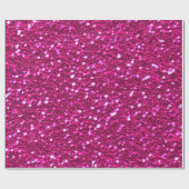 Hot Pink Sparkly Glittery Girly Cadeaupapier (Vlak)
