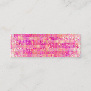 Hot Pink Sparkly Sequins Skinny Visitekaartje