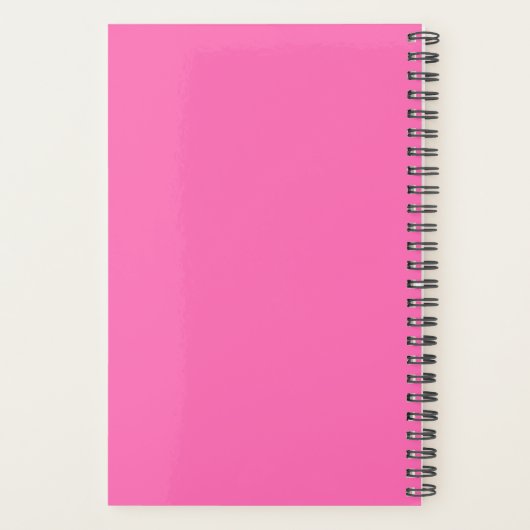 Hot Pink Split Jaar Spiral Wekelijks Planner (Achterkant)