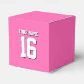 Hot Pink Sporty Team Jersey Bedankdoosjes (Achterkant)