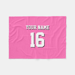 Hot Pink Sporty Team Jersey Fleece Deken