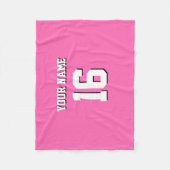 Hot Pink Sporty Team Jersey Fleece Deken (Voorkant)