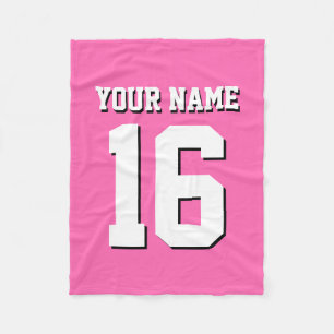 Hot Pink Sporty Team Jersey Fleece Deken