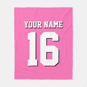 Hot Pink Sporty Team Jersey Fleece Deken