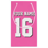 Hot Pink Sporty Team Jersey Klein Cadeauzakje (Achterkant)