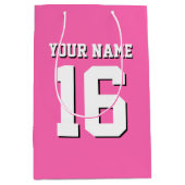 Hot Pink Sporty Team Jersey Medium Cadeauzakje (Voorkant)