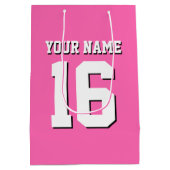 Hot Pink Sporty Team Jersey Medium Cadeauzakje (Achterkant)