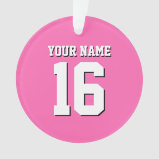 Hot Pink Sporty Team Jersey Ornament