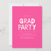 Hot Pink Spray Paint Photo Graduation Party Kaart (Achterkant)