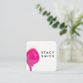 hot pink spray vierkante visitekaartje (Staand voorkant)