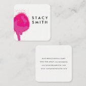 hot pink spray vierkante visitekaartje (Voorkant / Achterkant)