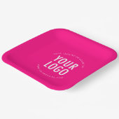 Hot Pink Square Paper Plates Custom Logo Printed Papieren Bordje (Gebogen)