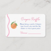 Hot Pink Squiggle Citrus Baby shower Luier Raffle Informatiekaartje (Voorkant)