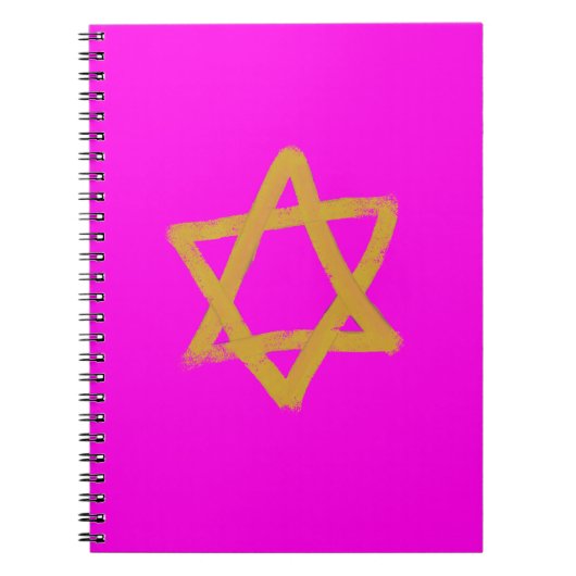 Hot Pink Star van David Notitieboek (Voorkant)