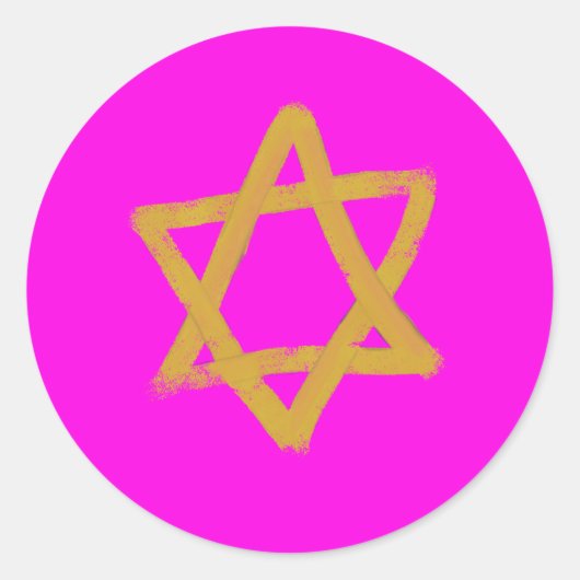 Hot Pink Star van David Stickers (Voorkant)