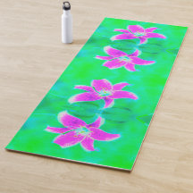 Hot Pink Stargazer Lily op Turquoise en Green